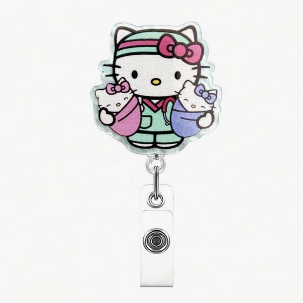 Hello Kitty Nurse Badge Reel - Retractable Twin Babies ID Holder OB / GYN
C3